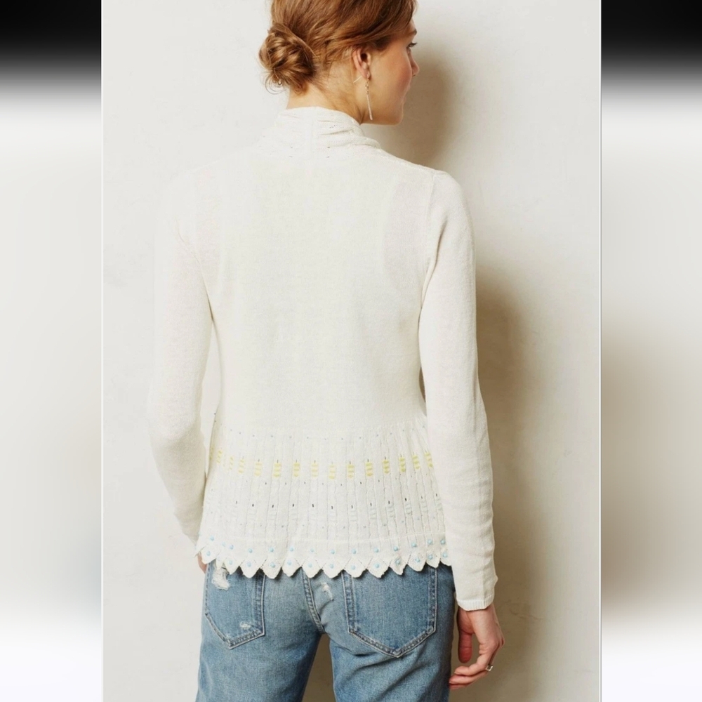 Moth Anthropologie Open Knit Embellished Beaded Cardigan - Picture 2 of 8